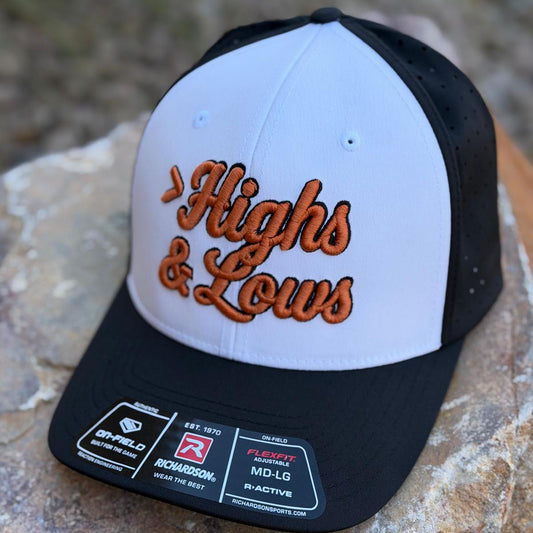 Performance Snapback | White / Black / Burnt Orange